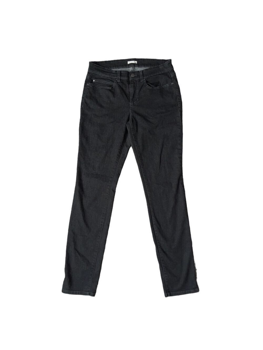 Eileen Fisher Black Wash Jeans Organic Cotton Stretch Denim Womens 10